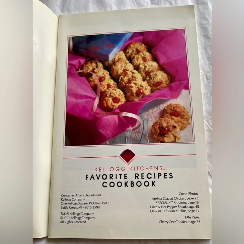 2 Books Kellogg Favorites Cookbook Fit for Life Book Vintage